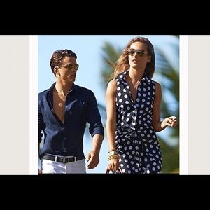 MICHAEL Michael KORS Navy Polka Dot Dress